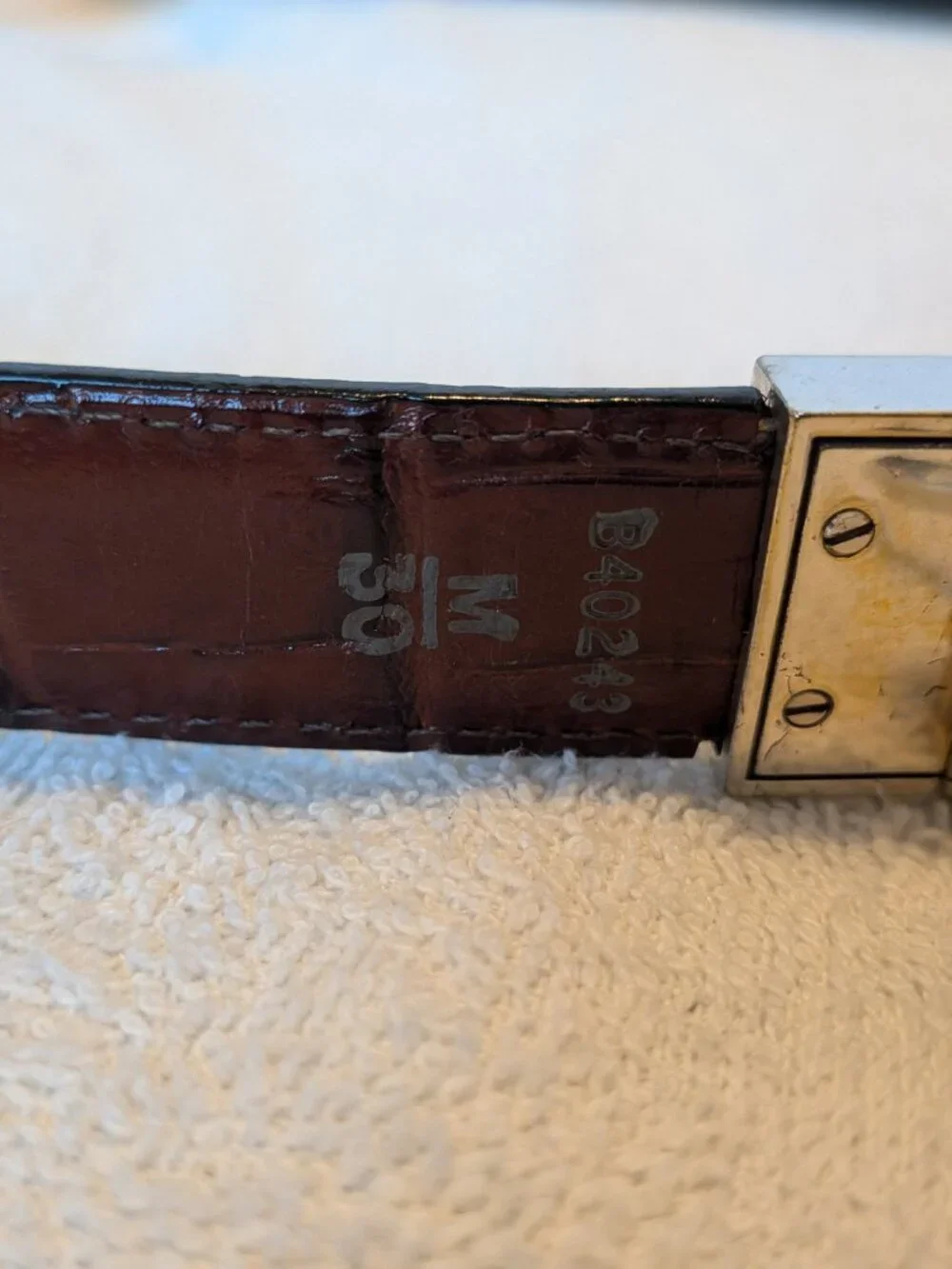 Brighton Belt Medium 30 Reversible Black Brown Croc Embossed Silver Gold Floral